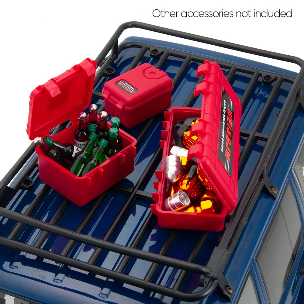 Red Plastic Storage Boxes/Cases 1:10 Scale Crawler RC Car Accessories