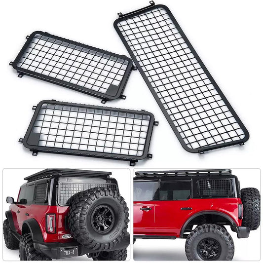 Metal Window Mesh Guards 1:10 RC Scale Accessory for Traxxas TRX-4 Bronco