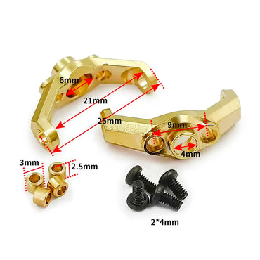 Brass Caster Blocks C-Hub Carriers 1:18 RC Car Parts for TRX-4M