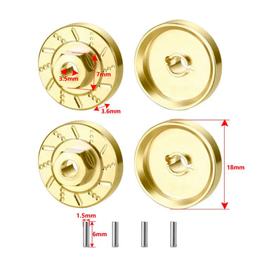 Brass Wheel Hex Hub x4 1:18 Scale RC Crawler Accessories for TRX-4M