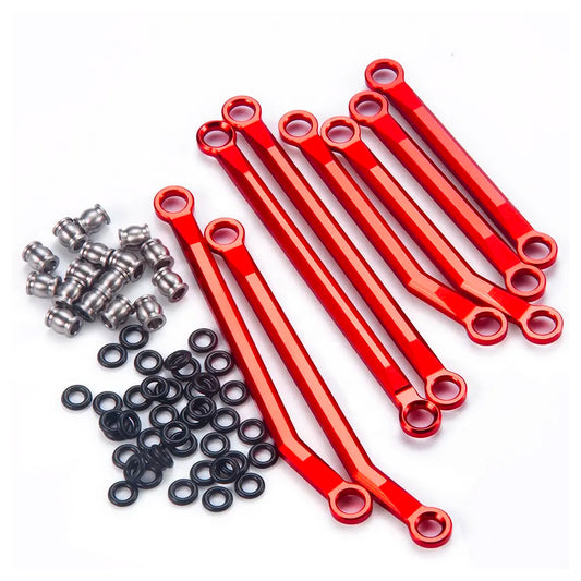 High Clearance Chassis Linkage Set 1:18 RC Crawler Accessory - Red for TRX-4M