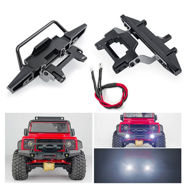 Metal Front & Rear Bumpers w/Lights - 1:18 RC Crawler Accessory for TRX-4M