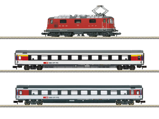 Minitrix M11167 SBB Re4/4 II Electric Passenger Train Set IV (DCC-Sound) N Gauge