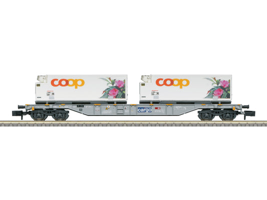 Minitrix SBB Cargo Sgns Bogie Flat Wagon w/Coop Container Load VI N Gauge M15494