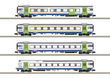 Minitrix BLS Golden Pass Line Express Coach Set (4) VI M18293 N Gauge