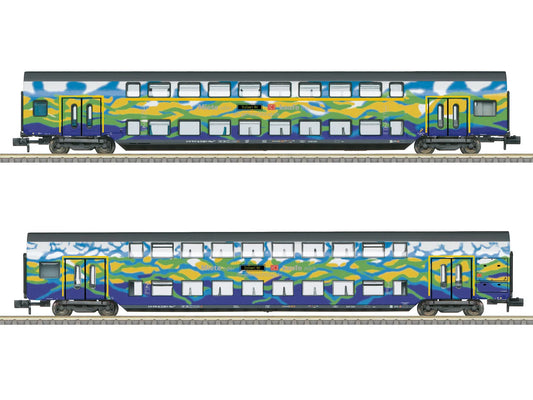 Minitrix M18298 DB Used Train Bi-Level Coach 1 Set (2) VI (DCC-Fitted) N Gauge