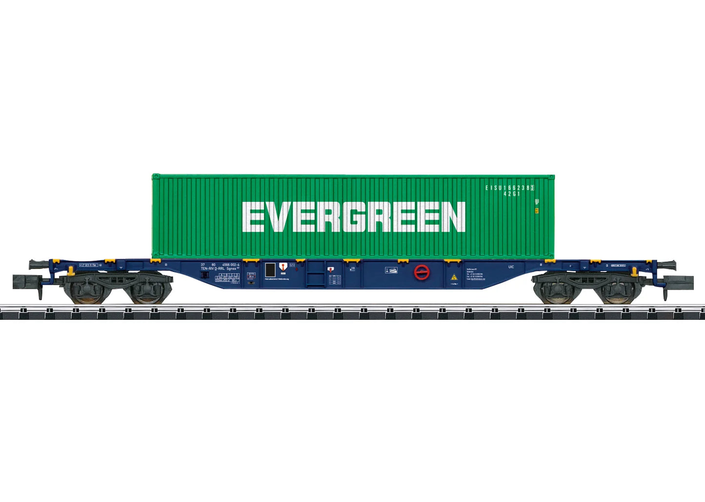 Minitrix RRL Sgnss Container Wagon w/Evergreen Container Load VI M18560 N Gauge