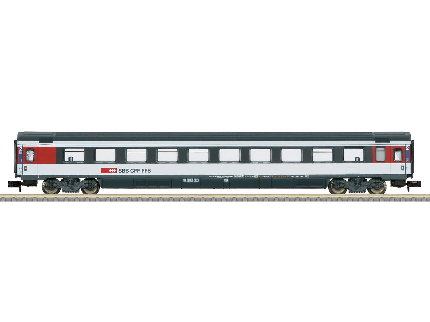 Minitrix M18621 SBB BPm 2nd Class Express Coach VI N Gauge