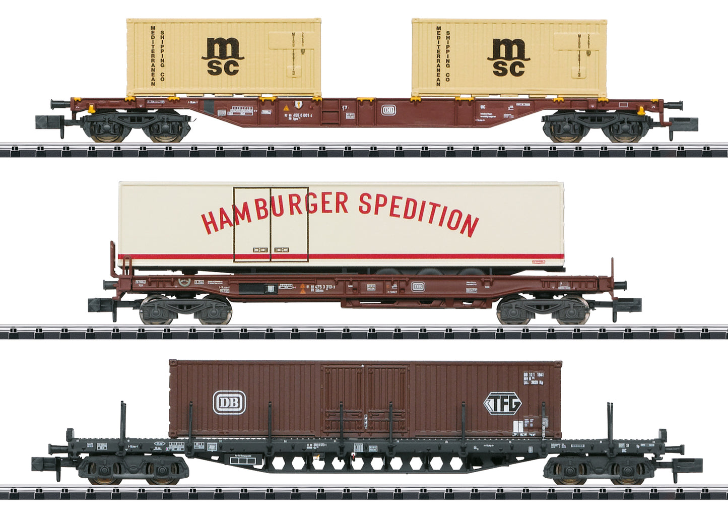 Trix 18702 DB Container Service Wagon Set (3) IV N Gauge