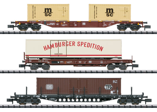 Trix 18702 DB Container Service Wagon Set (3) IV N Gauge