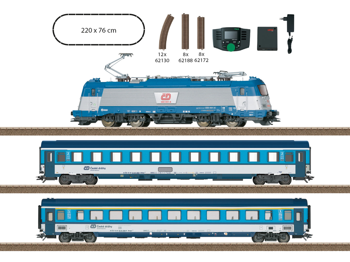 Trix CD Rh380 Electric Passenger Starter Set VI (DCC-Sound) HO Gauge M21505