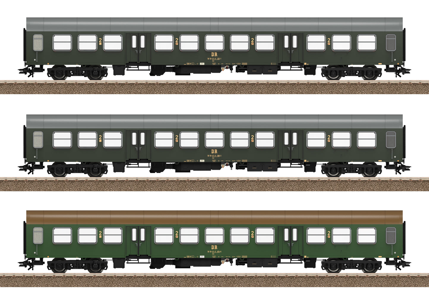 Trix DR Halberstadt Bmh Coach Set (3) IV M23180 HO Gauge