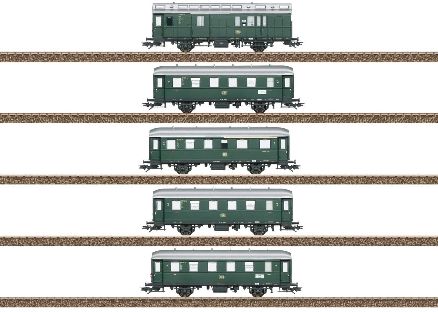 Minitrix DB Standard Design Branch Line Coach Set (5) III HO Gauge 23225