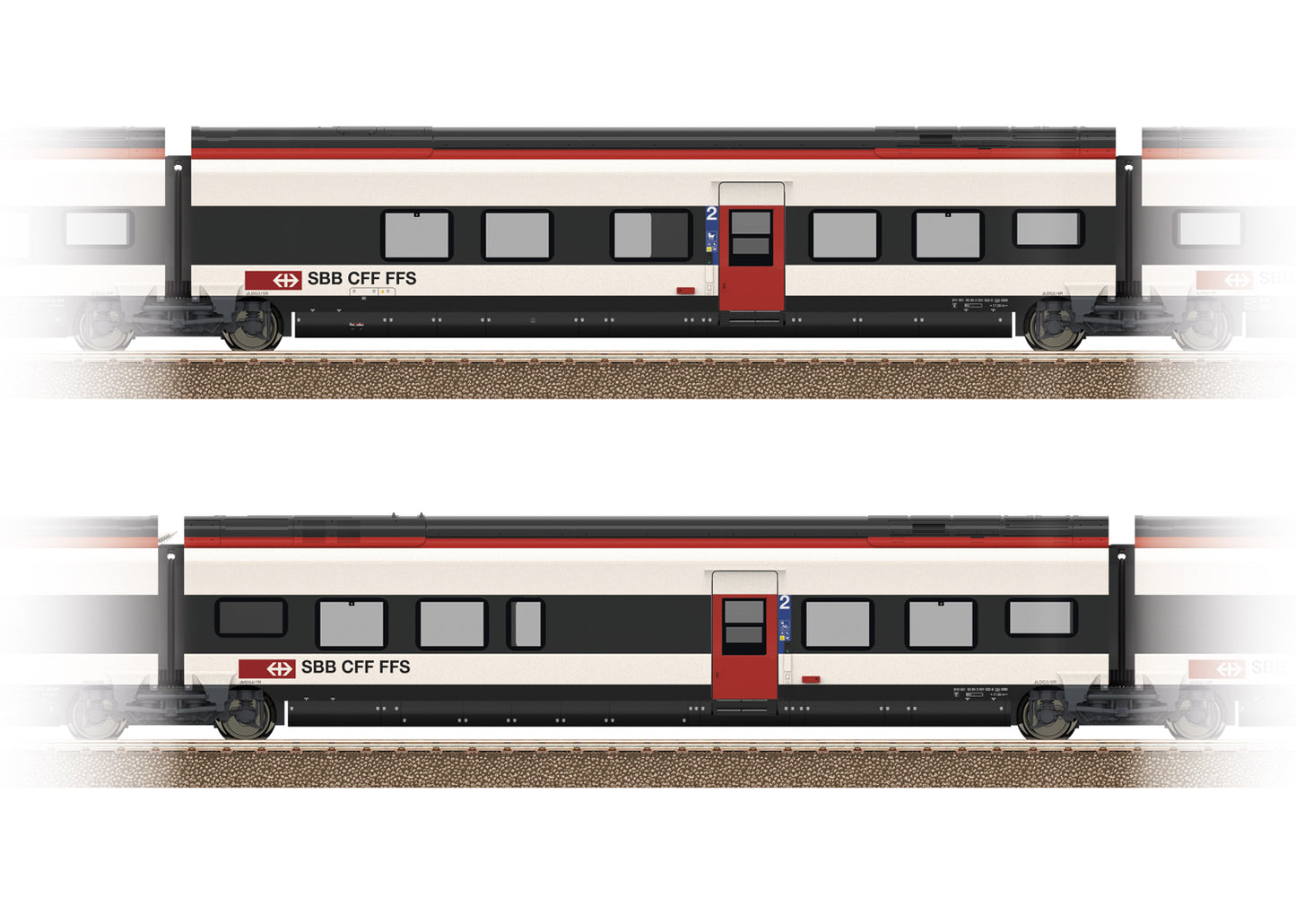 Trix 23281 SBB RABe501 Coach Set 1 (2) VI HO