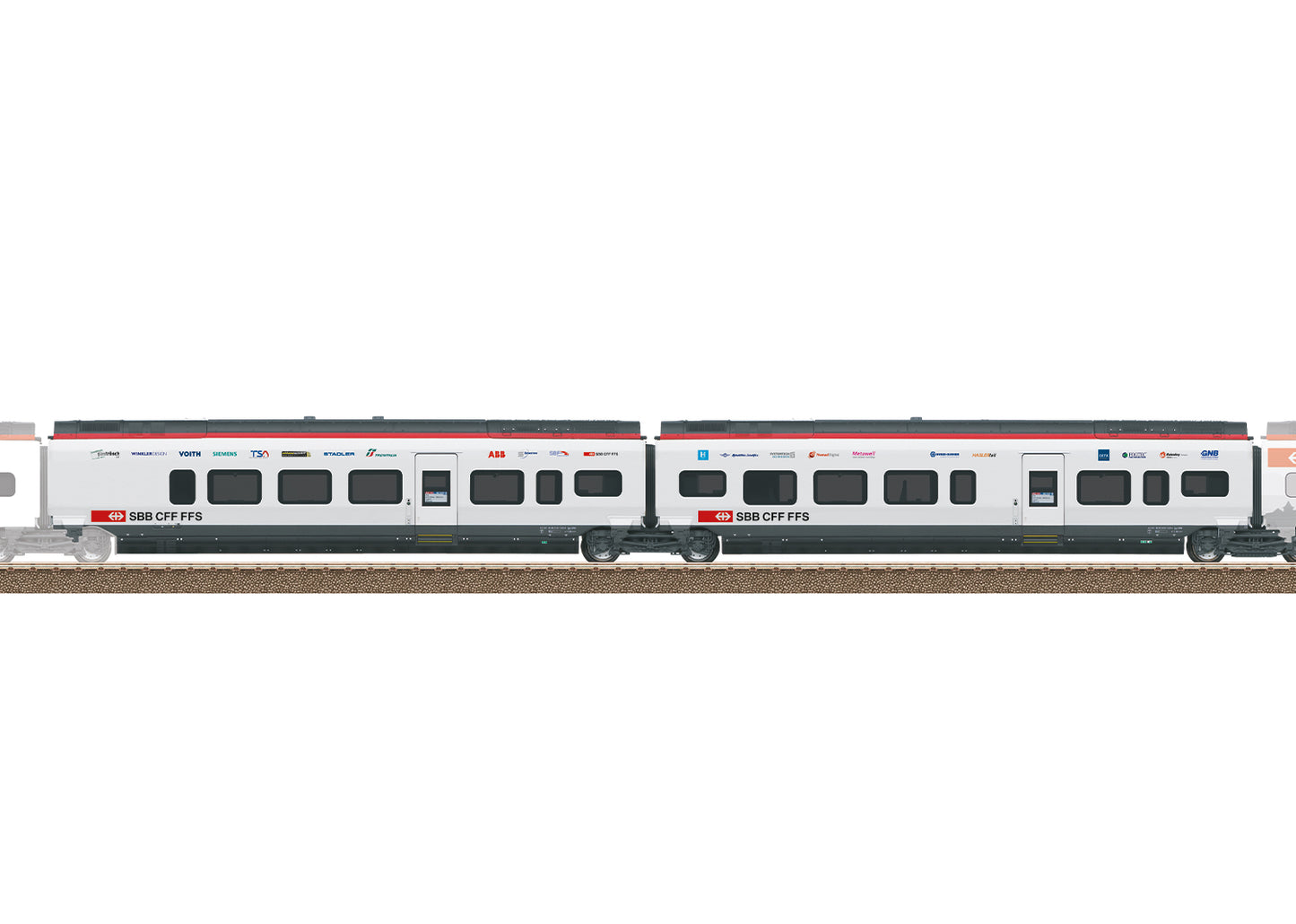 Trix SBB RABe501 Giruno Coach Set 2 (2) HO Gauge 23285