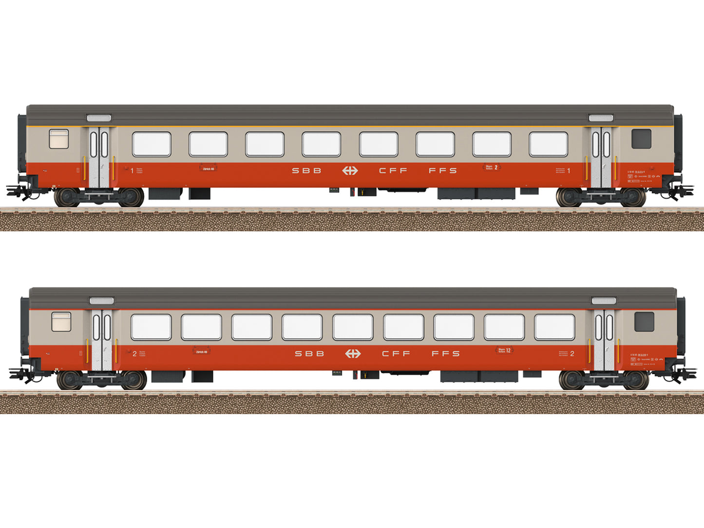 Trix SBB Swiss Express 50th Anniversary Coach Set (2) IV M23691 HO Gauge