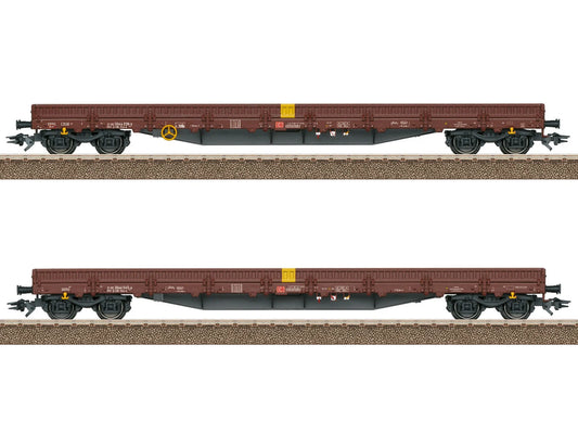 Trix M24431 DBAG Res-x Bogie Flat Wagon Set (2) VI HO Gauge
