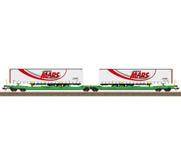 Trix CFL Sdggmrss Dbl Pocket Wagon w/Mars Container Load VI M24473 HO Gauge