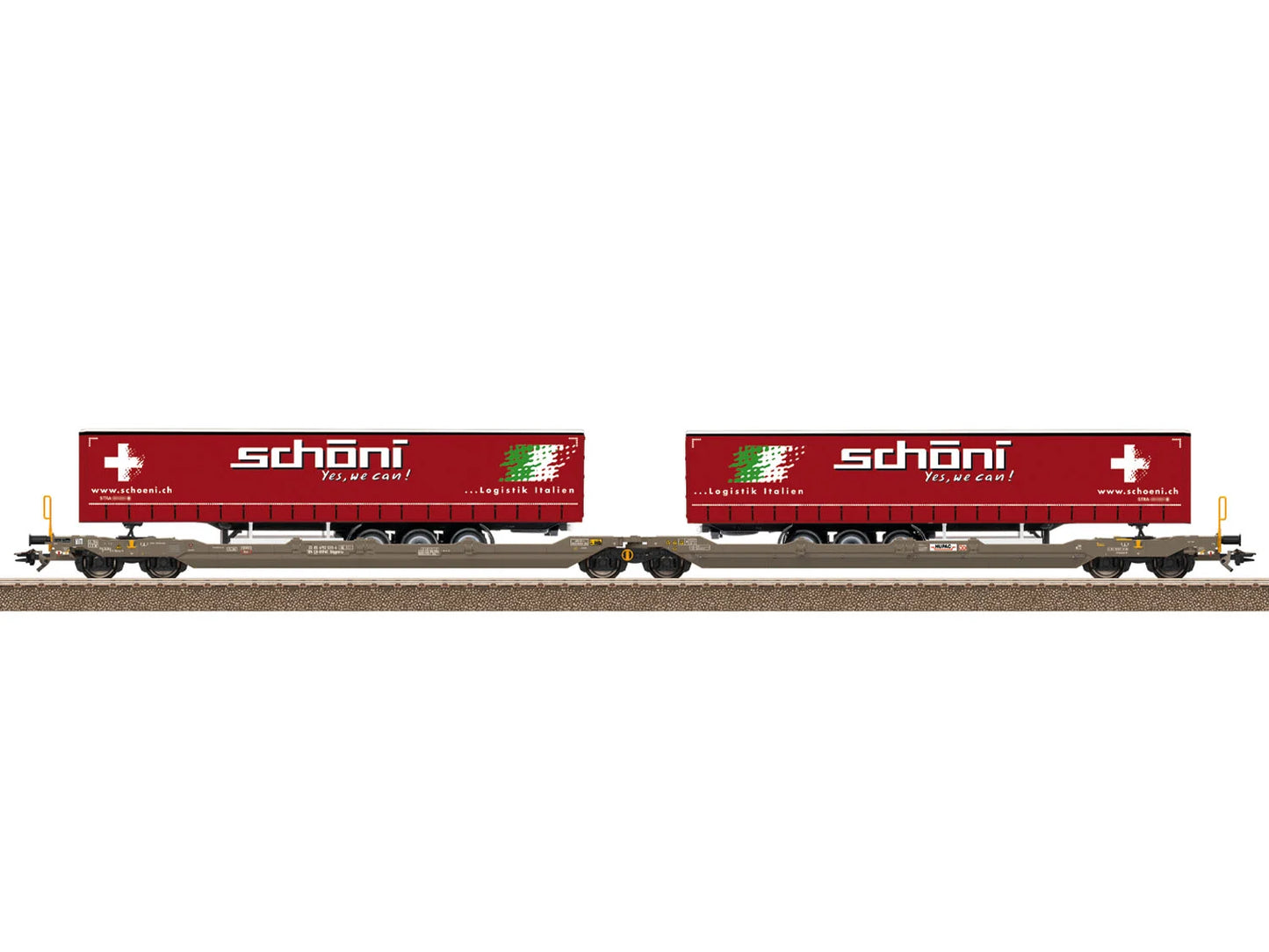 Trix M24475 Hupac Sdggmrss (T3000e) Dbl Pocket Wagon Schoni VI HO Gauge