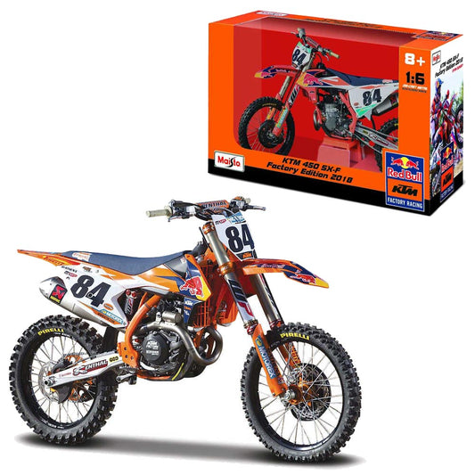 Maisto KTM 450 SX-F Supercross Red Bull 1:6 Diecast Model Bike M32228