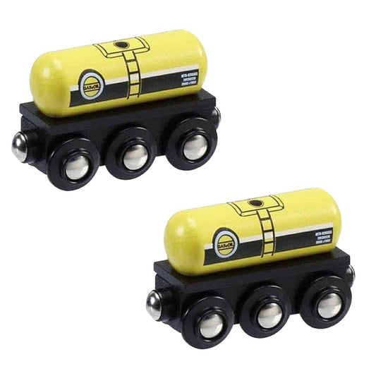 Gas & Oil Tanker Pack of 2 for Wooden Railway Train Set 50805 - Brio Compatible