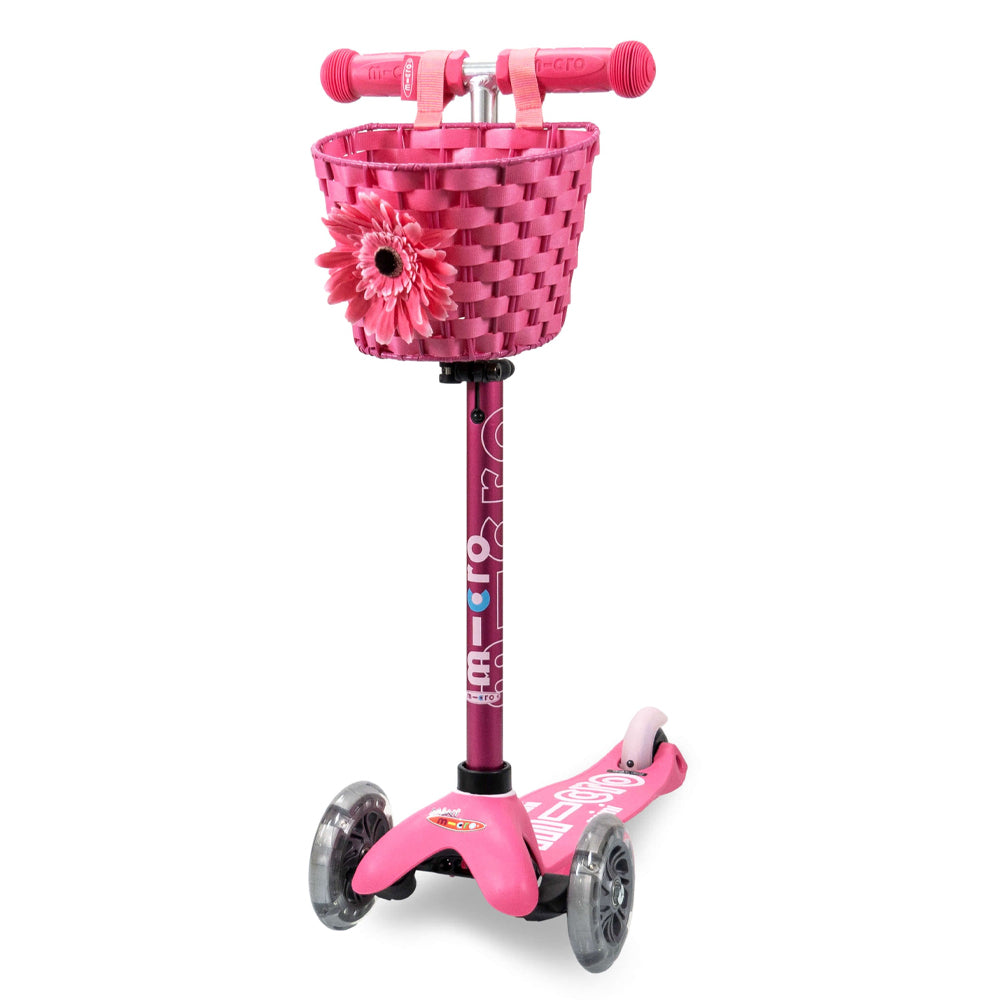Micro Pink Eco Flower Basket for Scooters or Bikes