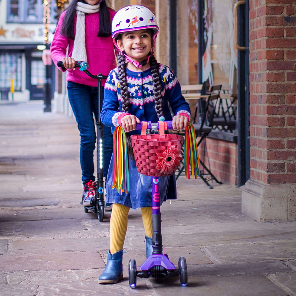 Micro Pink Eco Flower Basket for Scooters or Bikes
