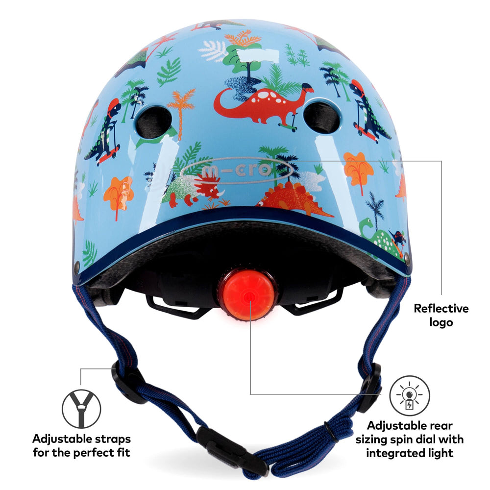Micro Dinosaur Deluxe Printed Helmet Medium 55-58cm for Scooters & Bikes