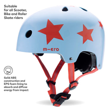 Micro Star Blue Printed Helmet Small 48-54cm for Scooters & Bikes