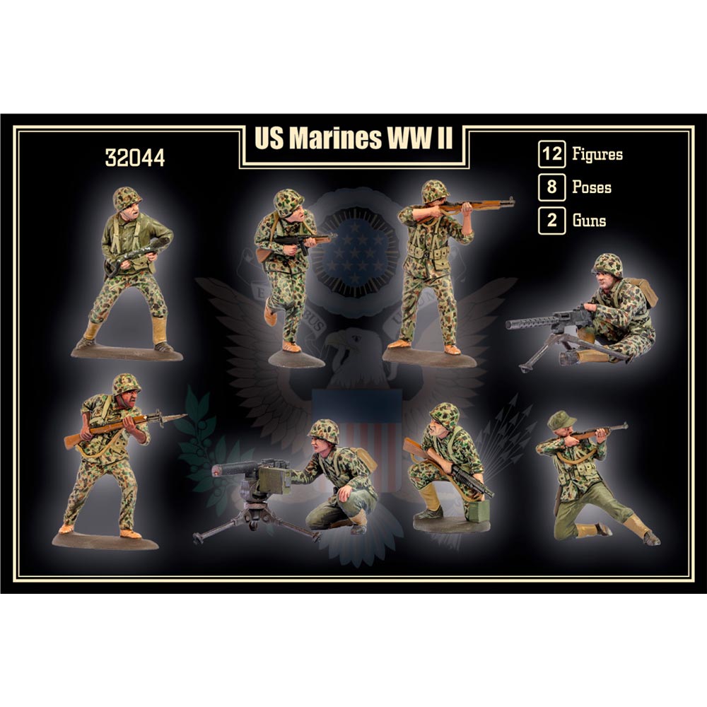 Mars 32044 US Marines WWII Figures 1:32 Plastic Model Kit