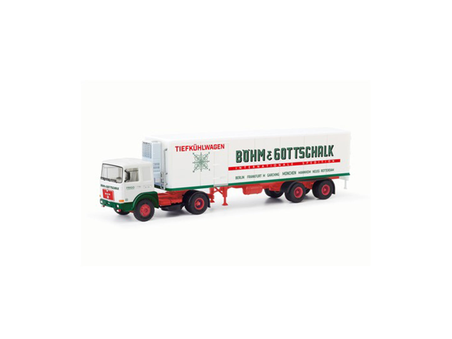 MBS MAN F8 Refrigerated Box Semitrailer Bohm & Gottschalk HO Gauge 26420