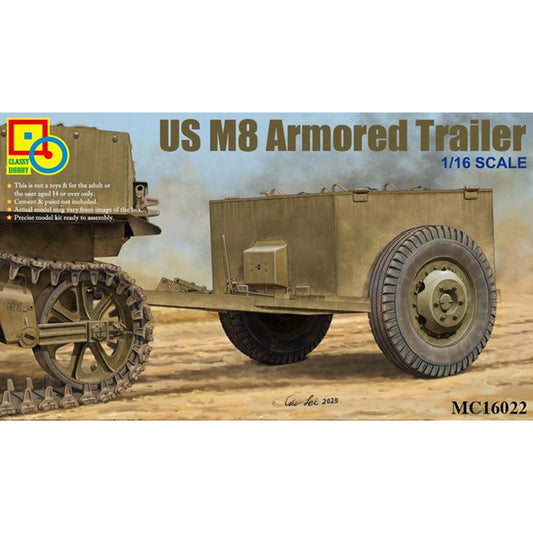 Classy Hobby MC16022 US M8 Armoured Trailer 1:16 Model Kit