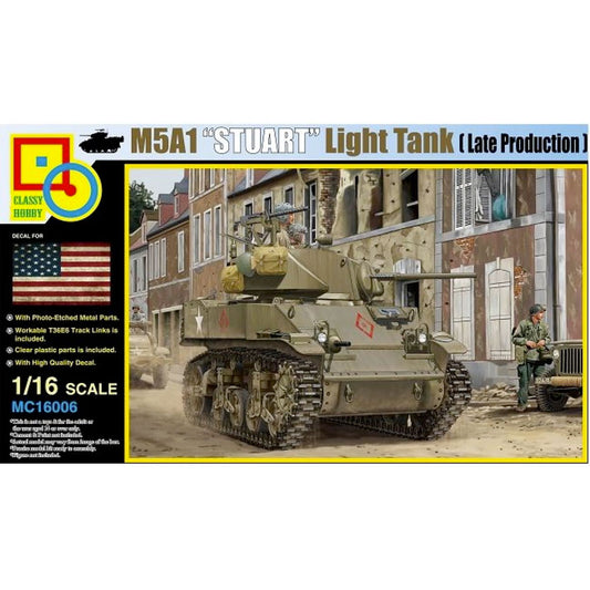 Classy Hobby M5A1 Stuart (Late Production) 1:16 Model Tank Kit MC16006