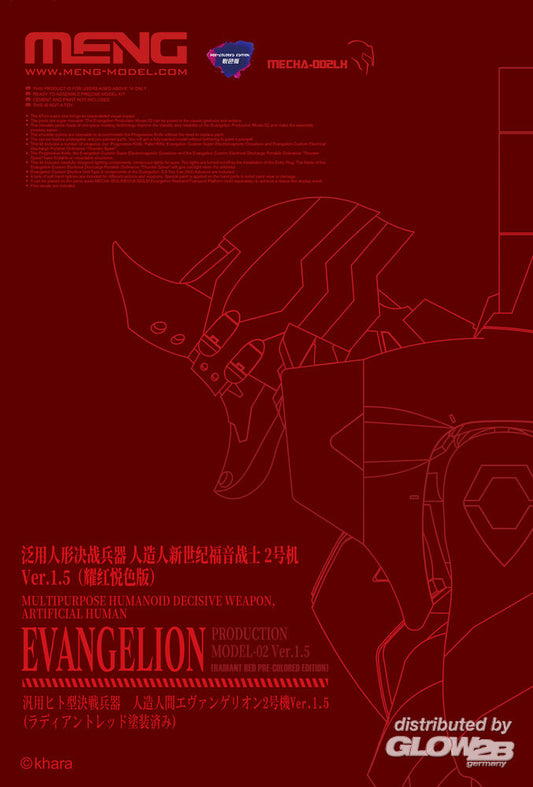 Meng Models 002LH Evangelion Unit-02 Ver.1.5 Radiant Pre-Colored Robot Model Kit