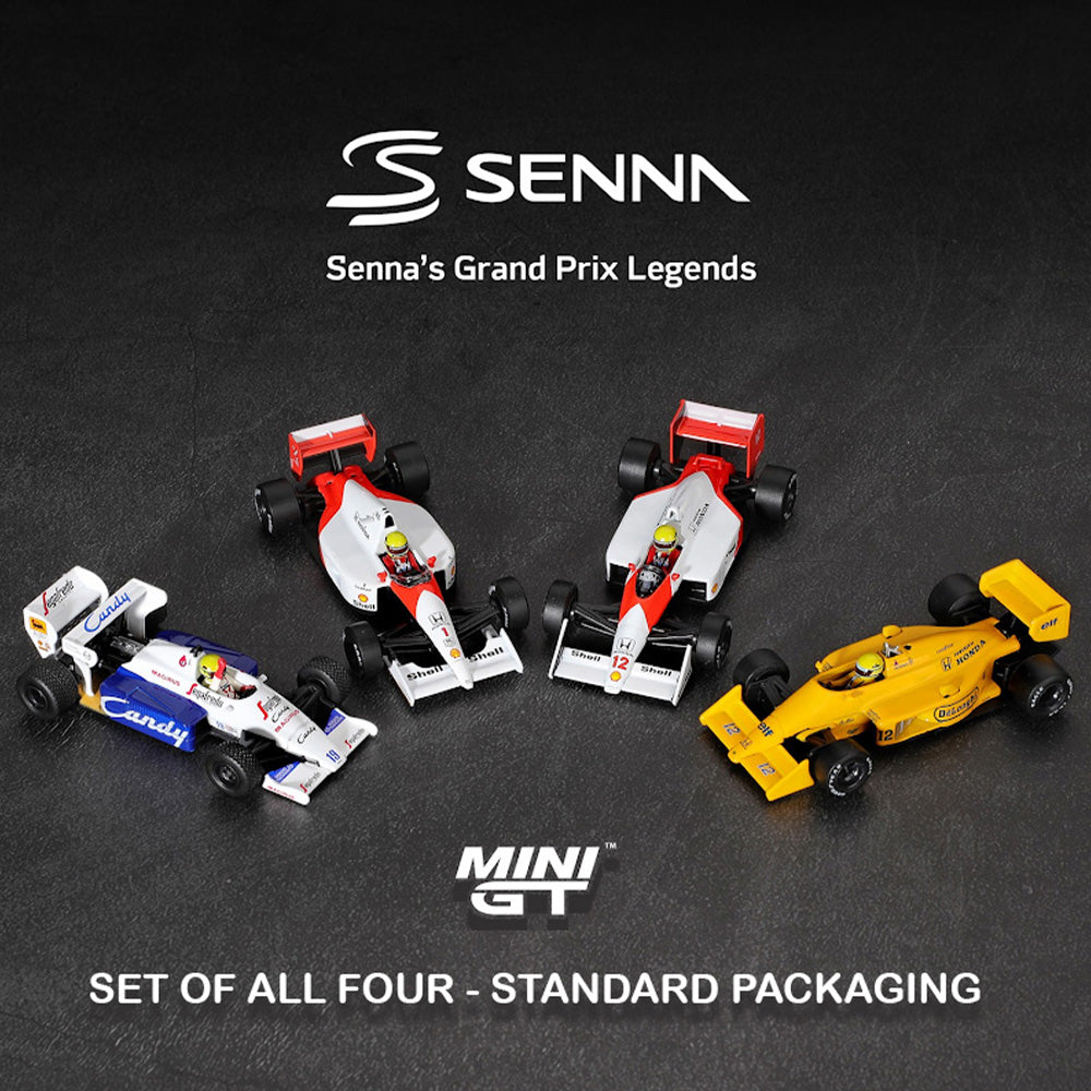 MiniGT Ayrton Senna F1 Car 1:64 Diecast Bundle - Standard Packaging