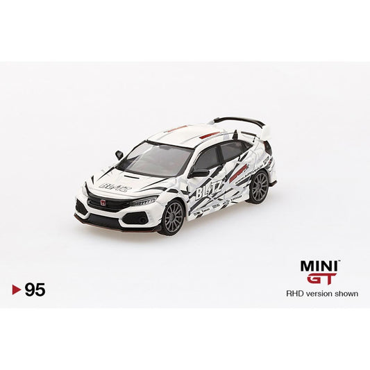 MiniGT Honda Civic Type R Blitz Type R White (RHD) 1:64 Model MGT00095-R