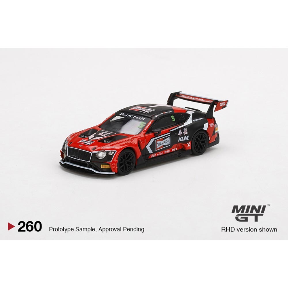 MiniGT Bentley Continental GT3 No.5 Champion 2018 Blancpain GT 1:64 Model MGT00260-R