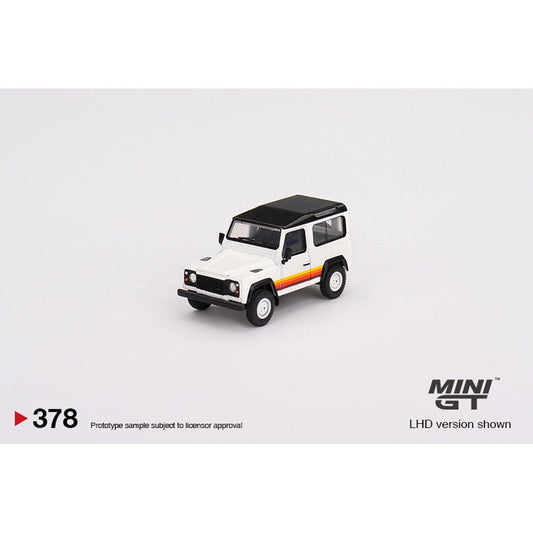 MiniGT Land Rover Defender 90 Wagon White (RHD) 1:64 Model MGT00378-R