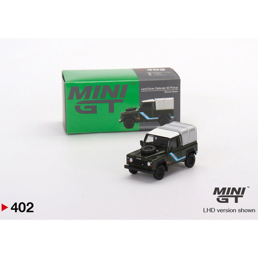 MiniGT Land Rover Defender 90 Pickup Bronze Green 1:64 Diecast Model MGT00402-R