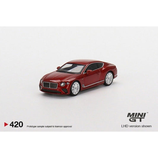 MiniGT Bentley Continental GT Speed 2022 Candy Red (RHD) 1:64 Model MGT00420-R