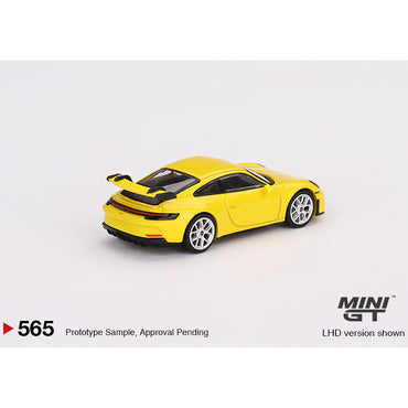 MiniGT Porsche 911 (992) GT3 Racing Yellow 1:64 Diecast Model MGT00565-R