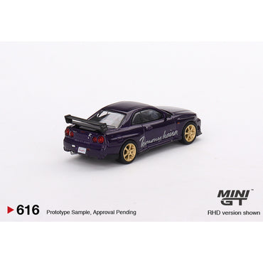 MiniGT Nissan Skyline GT-R (R34) Tommykaira R-z Midnight Purple 1:64 Model 616-R