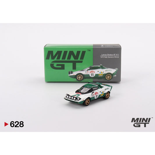 MiniGT 628 Lancia Stratos HF 1975 Rally Sanremo Winner No.11 1:64 Diecast Model