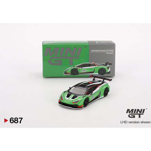 MiniGT 687 Lamborghini Huracan GT3 EVO2 Presentation 1:64 Diecast Model