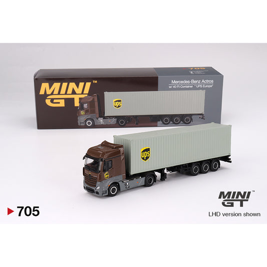 MiniGT UPS Mercedes-Benz Actros w/40ft Container 705-L