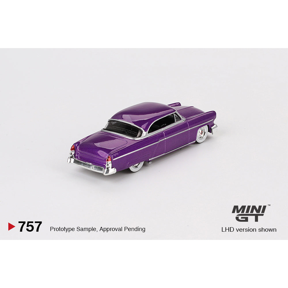 MiniGT Lincoln Capri Hot Rod 1954 Purple Metallic 1:64 Diecast Model 757-L