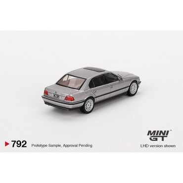 MiniGT BMW 750IL Aspen Silver Metallic 1:64 Diecast Model 792-R