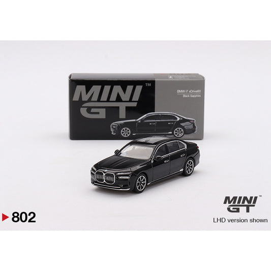 MinIGT BMW i7 eDrive50 Black Sapphire 1:64 Diecast Car 802