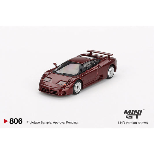 MiniGT Bugatti EB110 GT Dark Red Metallic 1:64 Diecast Model 806-L