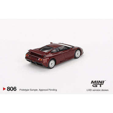 MiniGT Bugatti EB110 GT Dark Red Metallic 1:64 Diecast Model 806-L